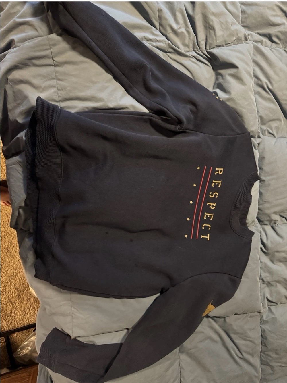 Under Armour Black 'RESPECT' Crewneck Sweatshirt with Gold & Red Accents